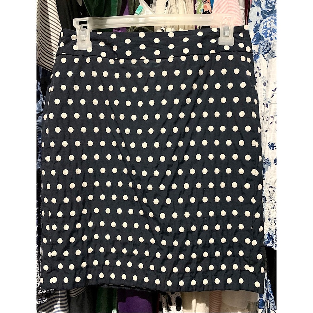 Banana Republic Navy Polka Dot Pencil Skirt